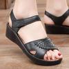 Сандалии для мам среднего возраста, летние женские сандалии, тапочки, плоский каблук, мягкая подошва, сандалии для пожилых, женская обувь Bohemian2024