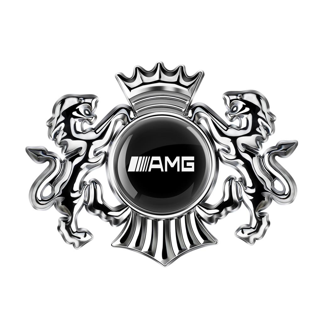 New 3D Crown Lion Car Fender Metal Emblem Badge Decoration Stickers For Mercedes Benz AMG W202 W203 W204 W205 W211 W212 W169 GLC