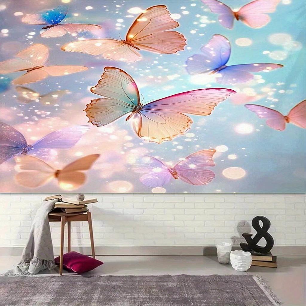 2D flat background cloth - butterfly landscape pattern photography background screen multifunctional home decoration