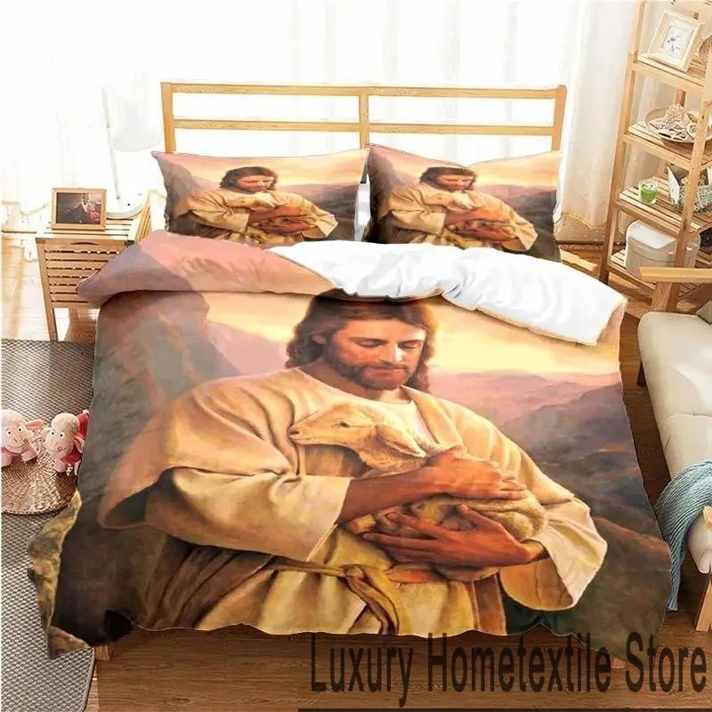 3D-принт Священное Сердце Иисуса Христа Комплект постельного белья Двуспальный Твин King Пододеяльник Одеяло Наволочка Для Мальчиков Девочек Взрослых Спальня