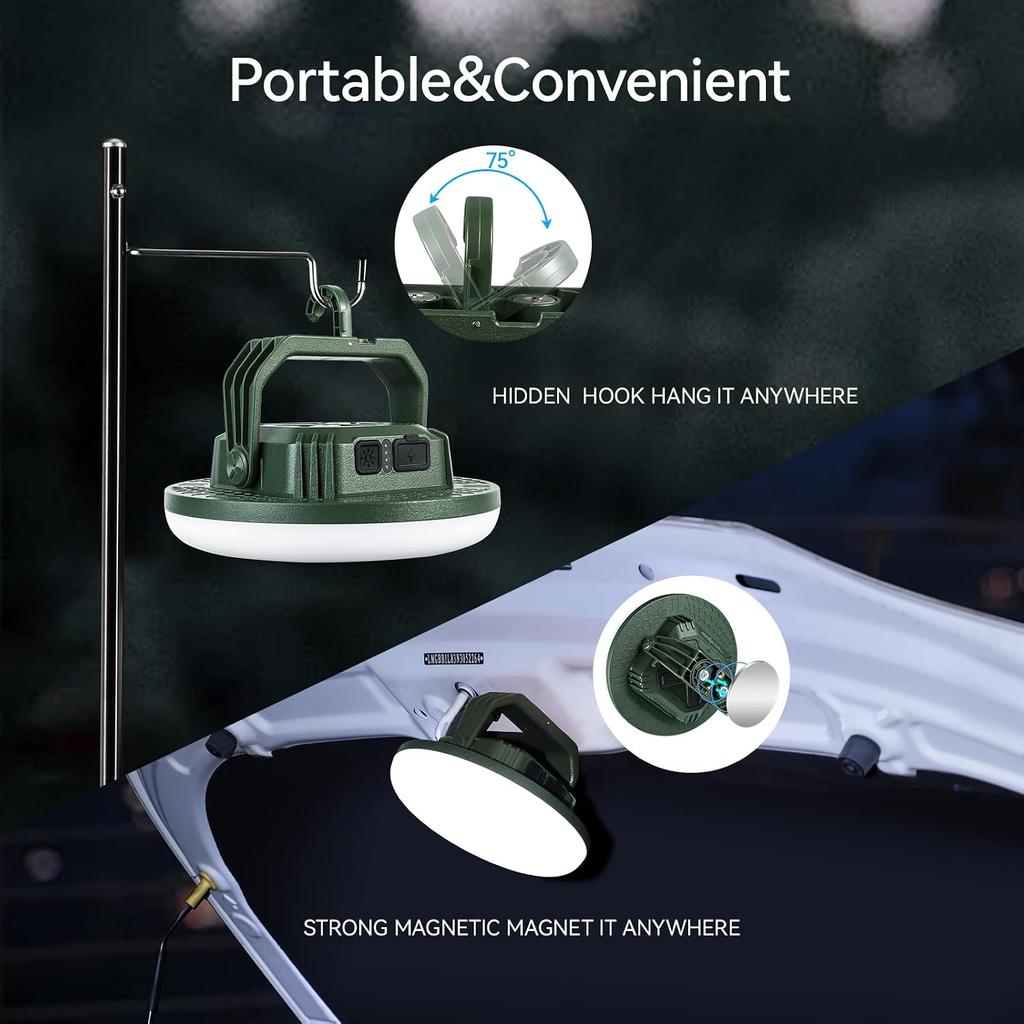 VAVOFO 42W 4000LM LED Camping Lantern Rechargeable, 10,000mAh Camping Lights, 3 Lighting Modes, IP65 Waterproof Flashlight , Portable Tent Light with