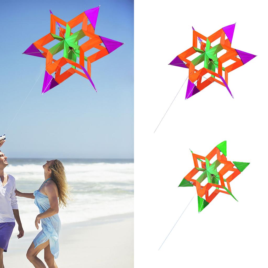 3D Lotus Kite With High Wind Resistance For Outdoor Family Beach Activities Easy Assembly Durable Polyester