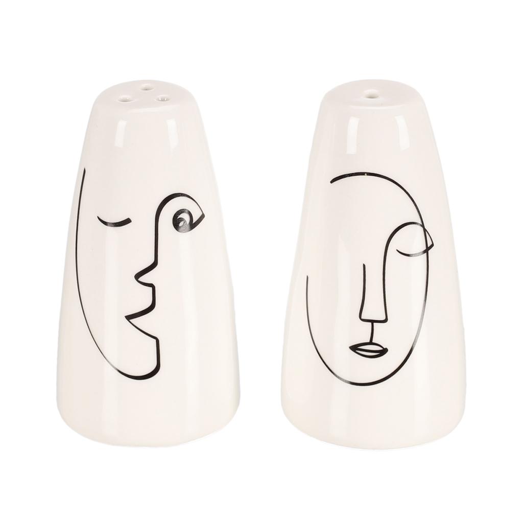 Les Trésors De Lily [A1461] - Керамический набор для соли и перца 'Arty' черный белый - 90х45 мм каждый