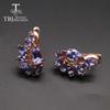 100% Natural Tanzanite Gemstone Clasp Earring 925 Sterling Silver with Precious Gemstone Fine Jewelry for Women Mom Nice Gift