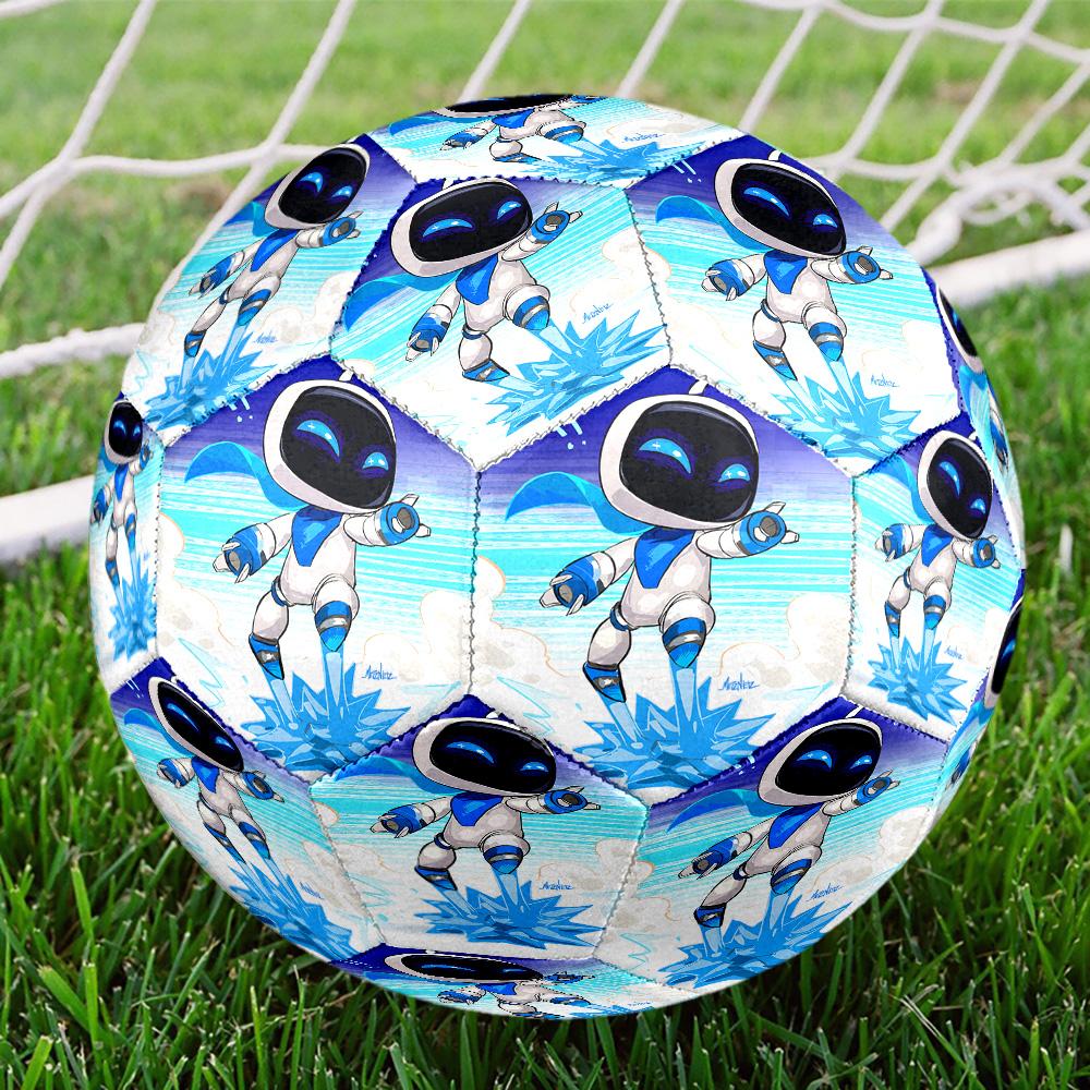 Space Adventure Astro Bot Size 5 Soccer Balls, High-Quality, Anti-Slip, Protective Football, a Unique Gift Suitable for Birthdays, Christmas