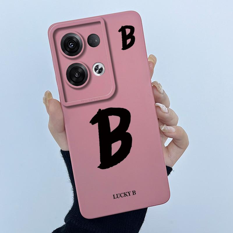 Для OPPO Reno 8 Pro 5G Reno8 Reno8 Pro Plus Ударопрочный Чехол для Телефона Счастливая Первая Буква Чехол Силиконовый Мягкий Матовый Задняя Крышка