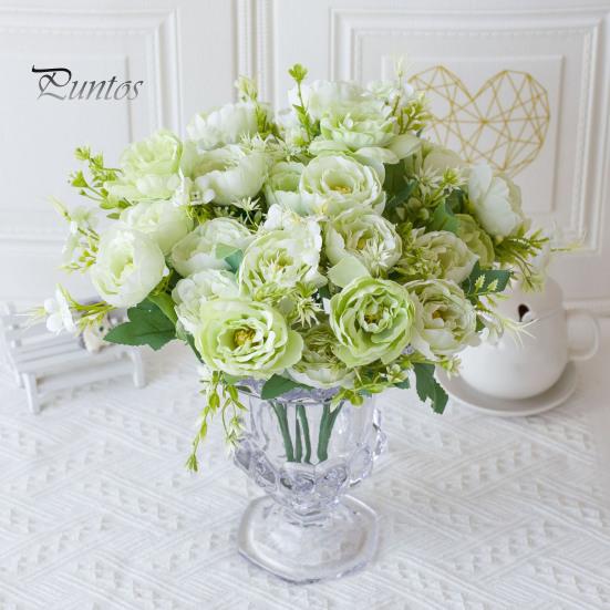 Букет из искусственных пионов, 5 головок, реалистичные искусственные шелковые цветы, свадебная вечеринка, домашний офис, центральный элемент стола, пластиковые искусственные цветочные растения, украшение