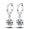 Fashion 925 Silver Color Earrings Blue Zircon Stars Moon Irregularity Earrings For Woman Fine Birthday Jewelry Gifts