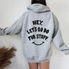 Hey Let Sgo Do 2024 Amazon Новинка Весна И Осень Новая Женская Однотонная Флисовая Толстовка С Капюшоном С Надписью Модная Повседневная Толстовка С Капюшоном