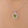 Peridot Gemstone 925 Sterling Silver Gift Jewelry Zircon Pendant 0.84" For Women CZP-14-8