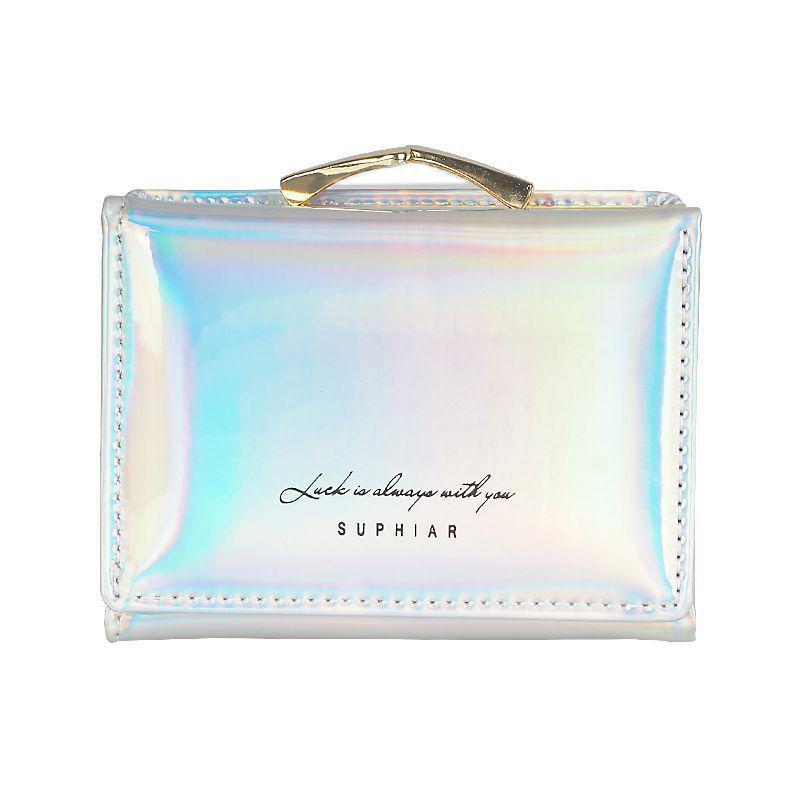 Женский модный кросс-бордер лазерный PU кожаный держатель карт и кошелек для монет