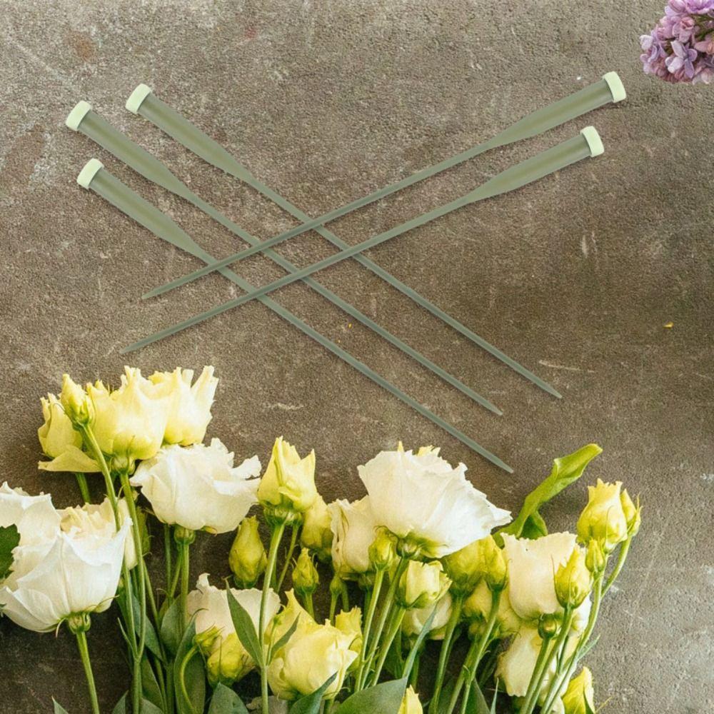 25pcs Plastic Planting Tube Water Containers Pole Multi-purpose Lengthened Nutrient Tube Bouquet Storage Holder