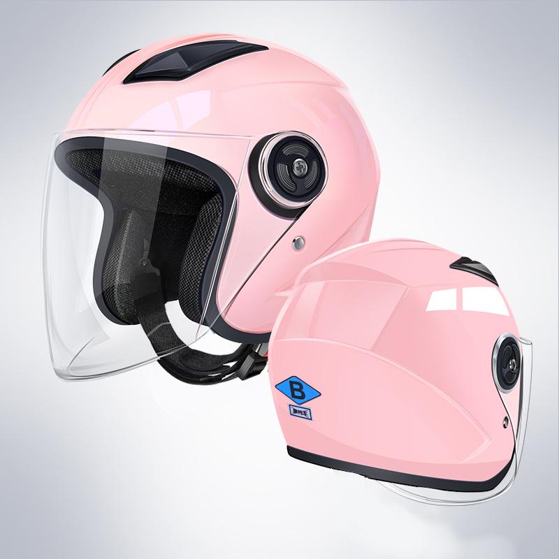 3C Certified Electric Bike & Motorcycle Helmet with Double Windshield - All-Season, Warm Safety Half Helmet