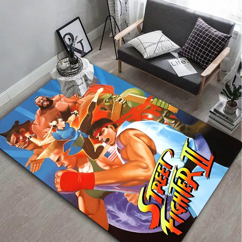 Game S-Street F-Fighter C-Cartoon Carpet Rug Art for Room Decor Sofa Christmas Halloween Gifts Game Area Rug Non-slip Floor Mat