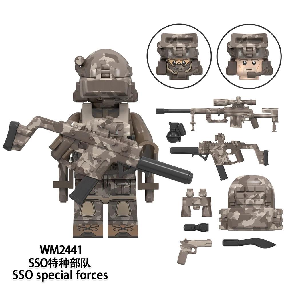 Wm6147 Ww2 Military Special Forces Weapons Soldier Ksk Alpha Snow Leopard Navy Seals Dleta Figura Model Toys
