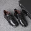 Men's Cotton Shoes with Velvet Warm Real Cowhide Shoes High-top Thick-soled Non-slip Snow Boots
