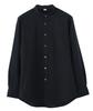 Seven Uniform GH7021-9 Black Medium Long Sleeve Stand Collar Shirt, Oxford Cloth, Restaurant Uniform