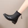 Autumn and Winter British Style Retro Boots Women's Shoes Padded Short Boots Versatile Thick Bottom Elastic Skinny Boots
