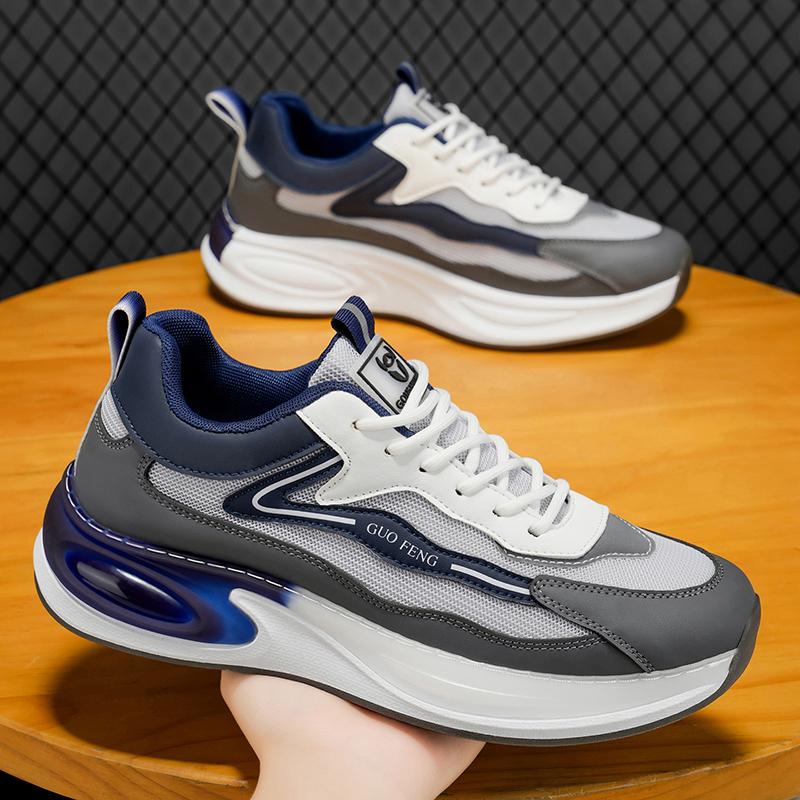 Новые модные мужские кроссовки Four Seasons с толстой подошвой для студентов и мальчиков, трендовые кроссовки с мягкой подошвой, дышащие, повседневные кроссовки для бега