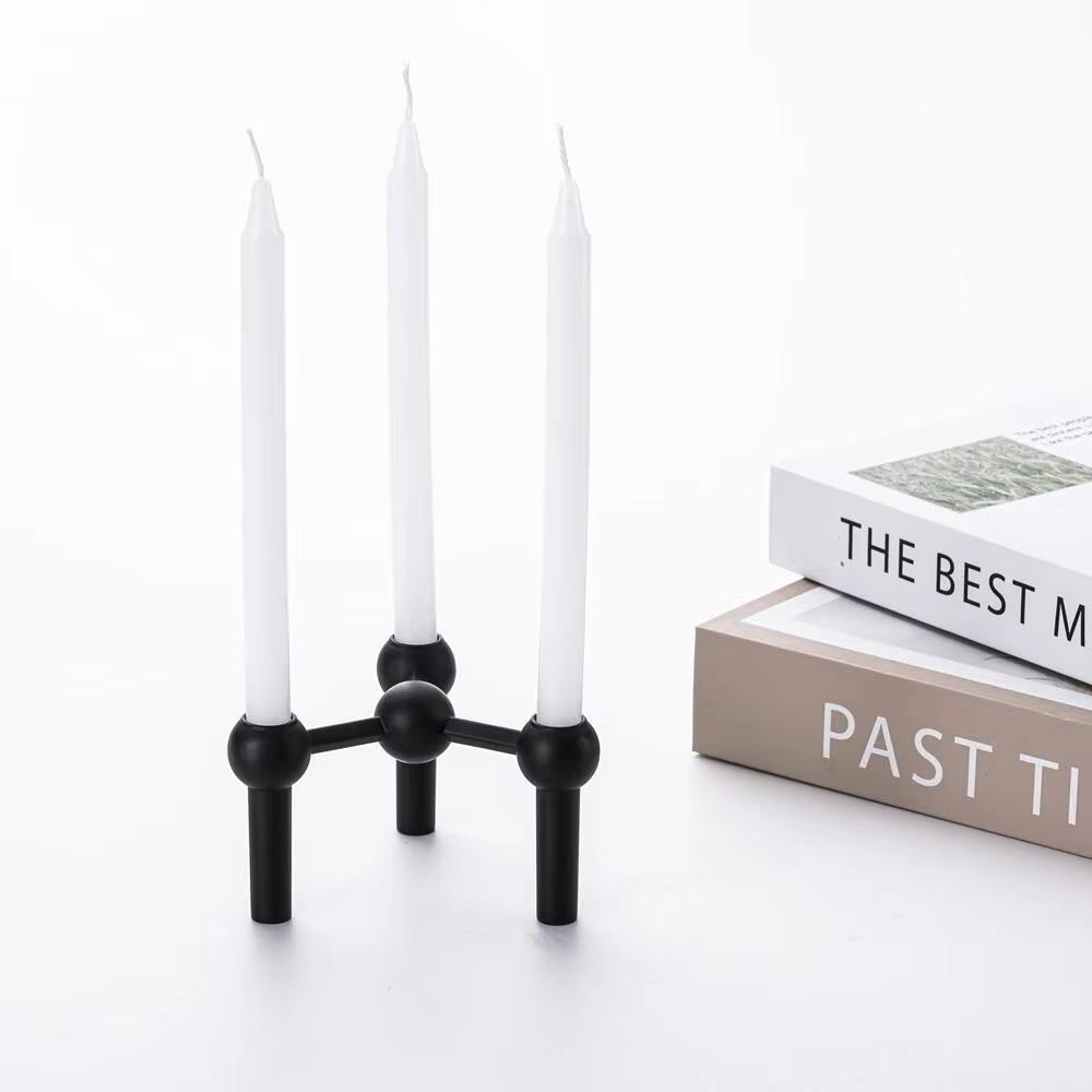 Nordic Style Candle Holder Metal Molecular Structure Triangle Candlestick Gift
