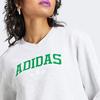 Adidas Originals Alphabet Logo Embroidered V-Neck Long Sleeve Sweatshirt Women Tops Light-Grey II5612