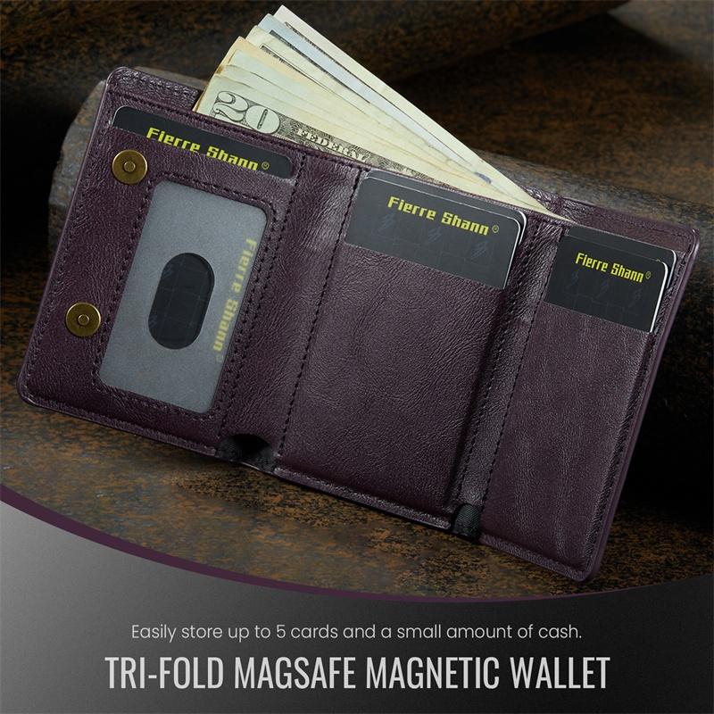 RFID-защищенный кошелек для кредитных карт, Магнитный чехол для телефона из искусственной кожи для безопасного хранения удостоверений личности и кредитных карт, Мужской подарок, Кошелек для телефона