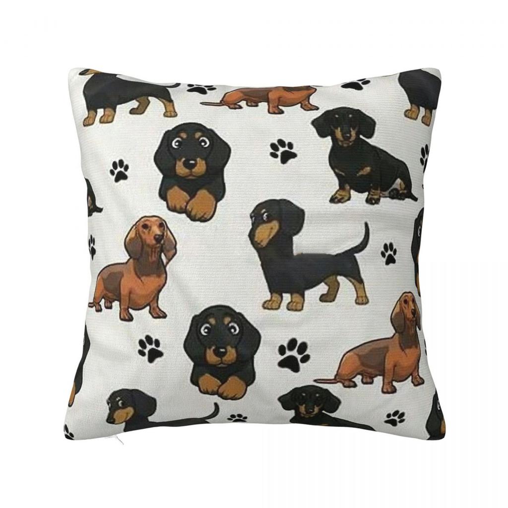 Cute White German Badger Dog Dachshund Pillowcase Cushion Cover Decoration Gift for Animal Dogs Lover Pillow Case Cover Sofa
