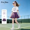 Комплект из короткой футболки и плиссированной юбки для девочек FivePlus
