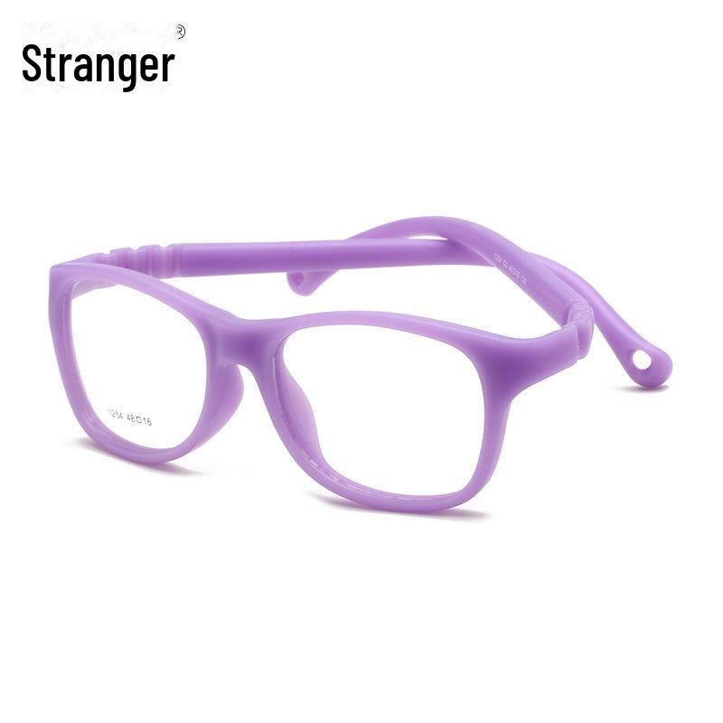 1254 Детская квадратная силиконовая безвинтовая оправа для очков для близорукости - без краски, европейский стандарт
