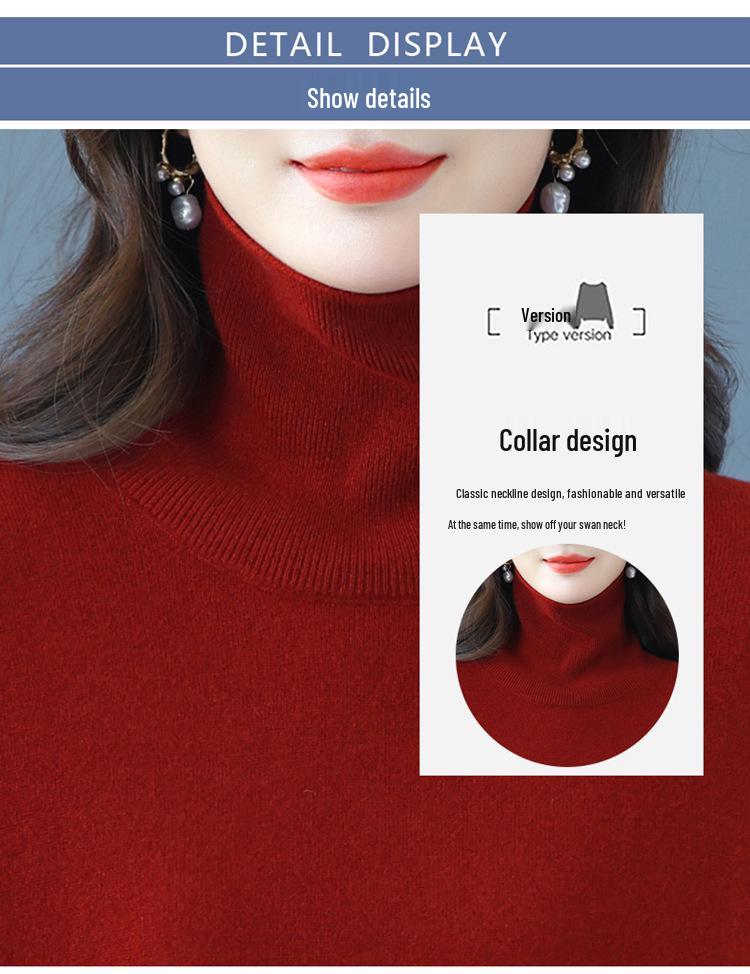 Women's Mid-Length High Neck Wool Sweater with Tassel - Loose Fit, Autumn/Winter Fashion.