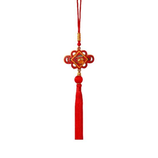 Chinese New Year Decorations 2026 Year of Horse Lucky Charm with Tassel Feng Shui Hanging Pendants for Wealth Good Luck