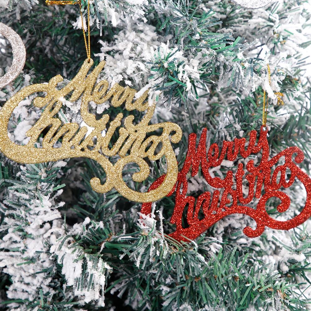 Christmas Luxurious Tree Decorations Stylish Glitter Letter Hanging Ornaments Celebrations For