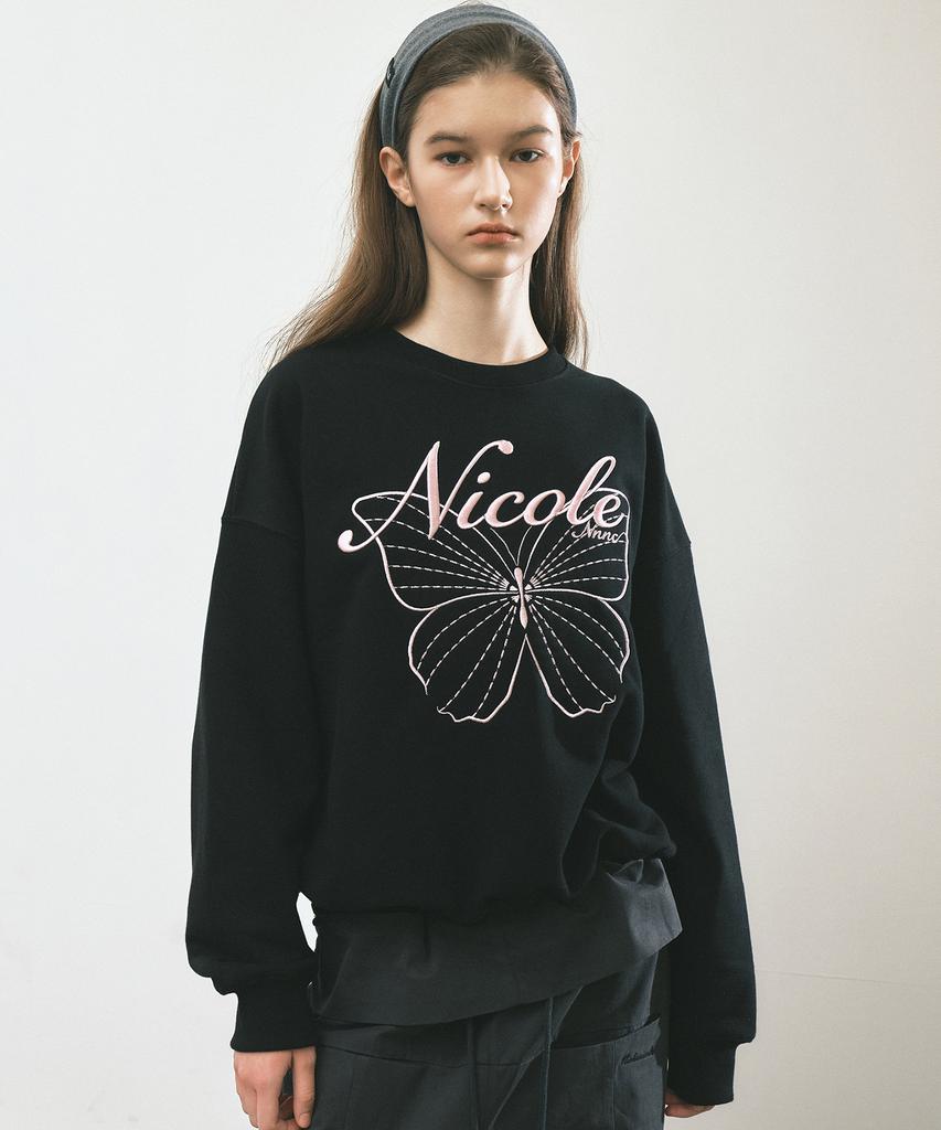 NICK&NICOLE Свитшот Nicole Бабочка_Черно-розовый