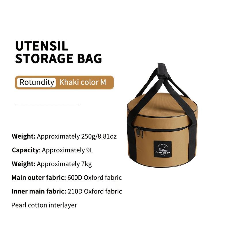 Padded Camping Cookware Storage Bag 9L/14L Shockproof Round Utensil Carry Bag Pot Pan Organizer for Outdoor Hiking Picnic