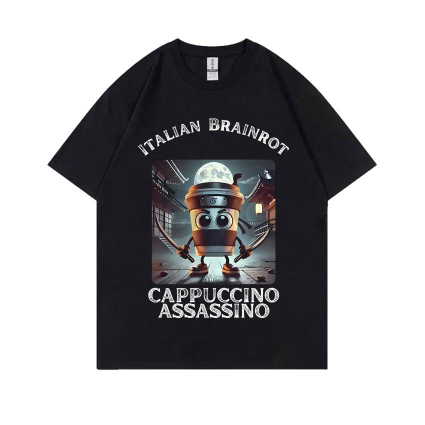 Hot Sale Italian Brainrot Funny Meme T Shirt Tralalero Tralala Tung Tung Tung Sahur Brr Brr Patapim Bombardiro Crocodilo T-shirt
