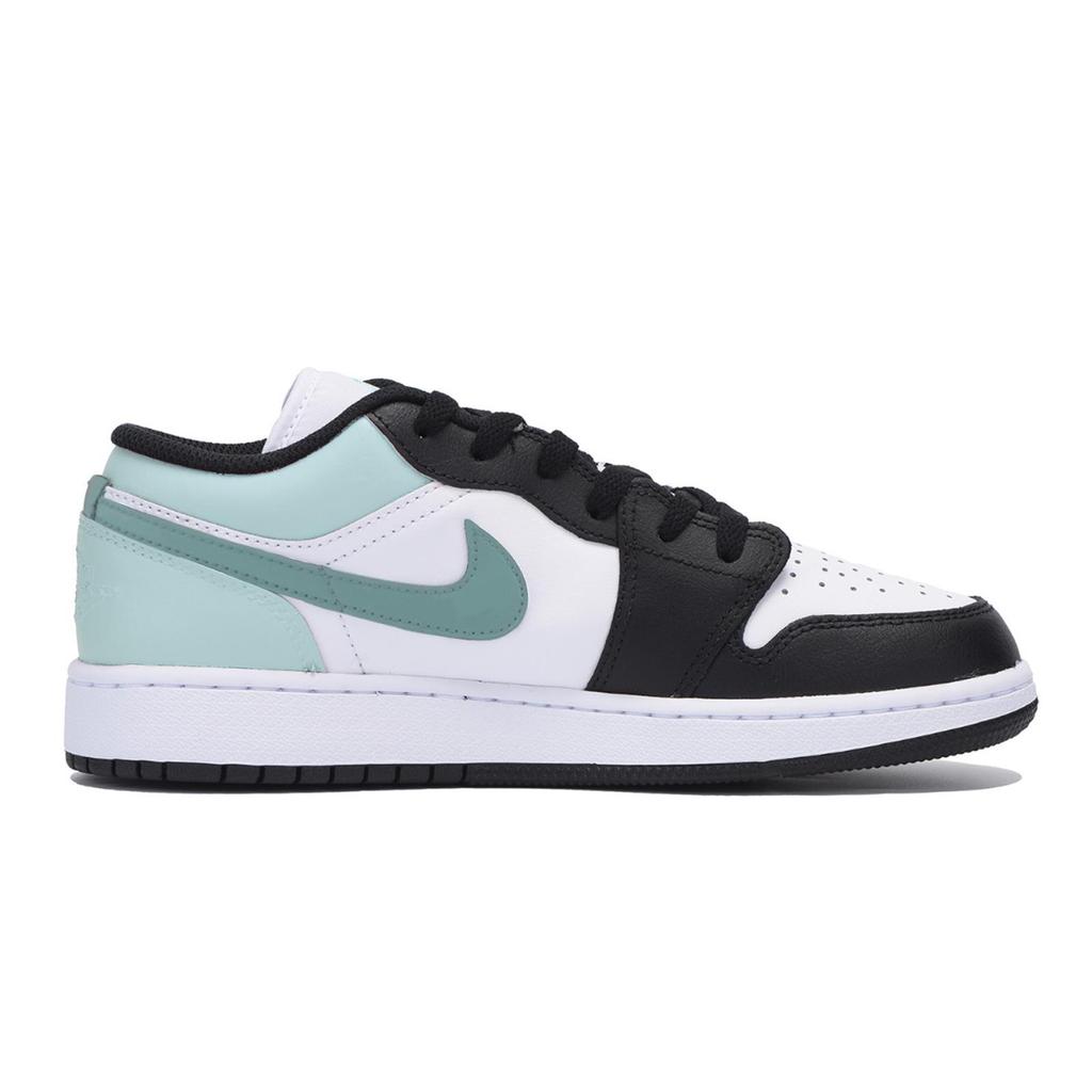 Jordan Air Jordan 1 Low Винтажные Баскетбольные Кроссовки Мужские Черно-Бело-Зеленые 553558-131(Команда85-)