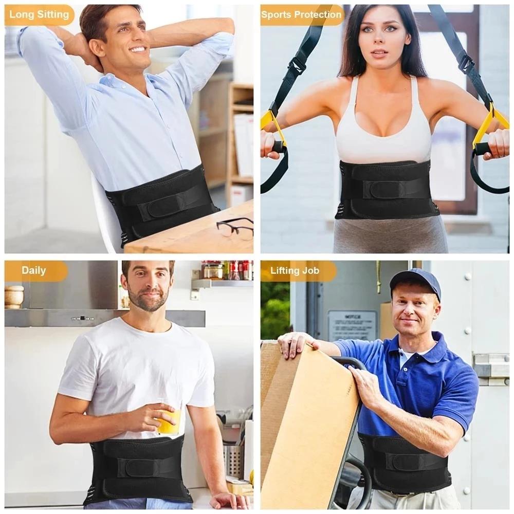 Поясничный поддерживающий пояс, регулируемый, двойной, дышащий, медицинский ортопедический стент, декомпрессия позвоночника, поясничный отдел