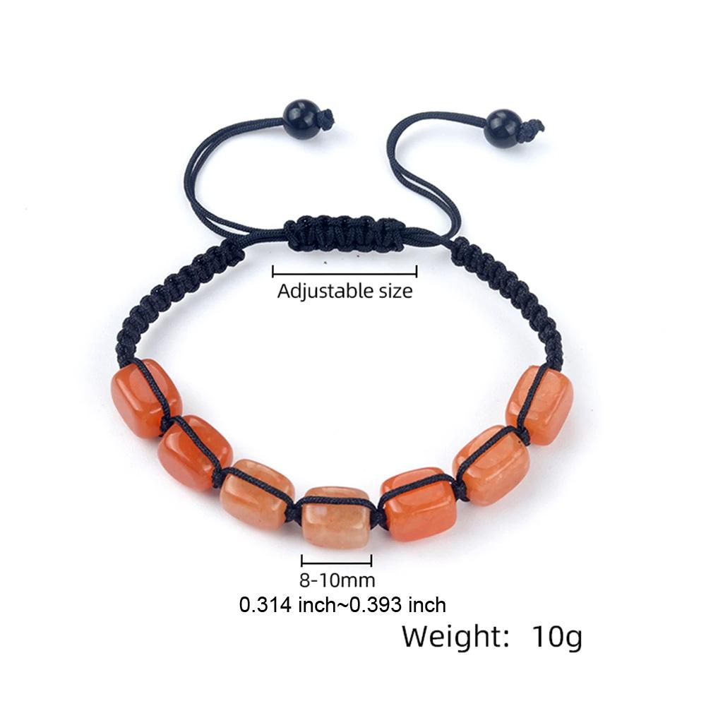 Квадратные бусины 7 чакр лечение кристалл браслет йога камень регулируемый браслет медитация релаксация тревога женский браслет