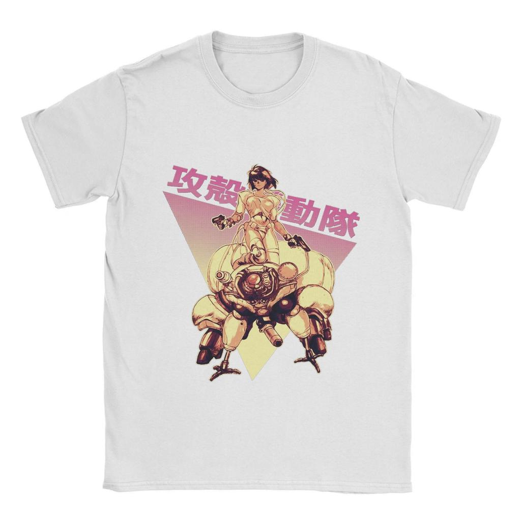 Ghost In the Shell Men's T Shirt Motoko Kusanagi Crazy Tee Shirt Short Sleeve O Neck T-Shirts Cotton Plus Size Clothing