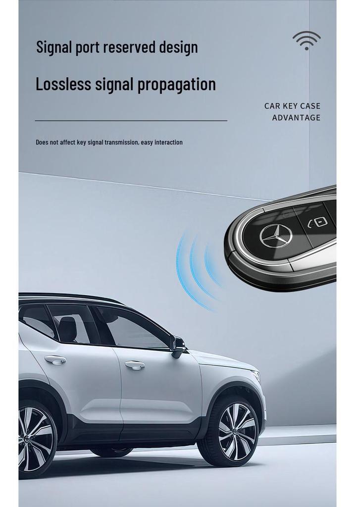 Чехол для ключа Mercedes C-Class C260L/C200L Premium - Мужской S-Class & Женский Высококачественная Ракушечная Пряжка