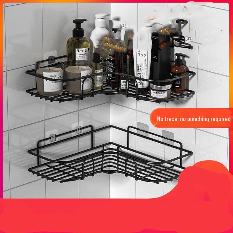 Угловая полка для хранения в ванной без сверления - Настенная стойка-органайзер для туалетных принадлежностей