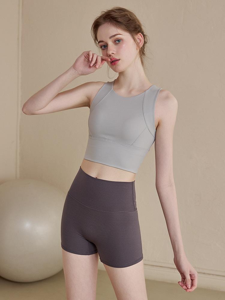 Женский противоударный спортивный бюстгальтер: Женский топ-майка для бега и фитнеса с высокой поддержкой, против обвисания, с фиксированными чашками, для лета