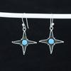 Серьги в форме звезды из натурального бирюзового камня «Спящая красавица», серьги из стерлингового серебра 925 пробы, серьги-подвески из серебра ручной работы в стиле бохо, подарок на Пасху