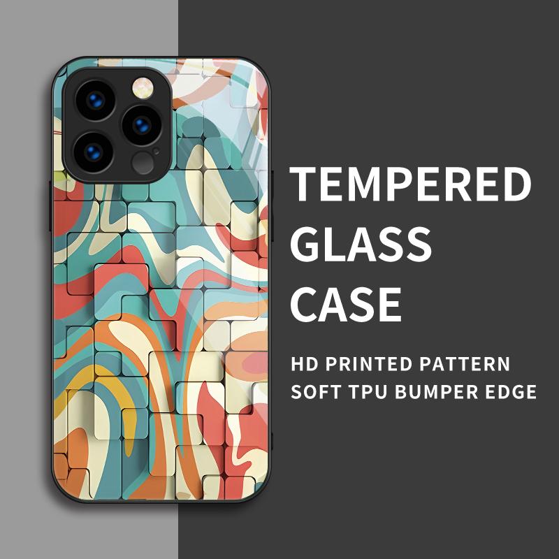 Закаленный стеклянный корпус с 3D-печатным рисунком, защитный чехол, мягкий чехол из ТПУ для Xiaomi Redmi