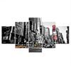 5 панелей живопись Нью-Йорк вид на улицу городской пейзаж настенная живопись украшение дома гостиная холст печать живопись