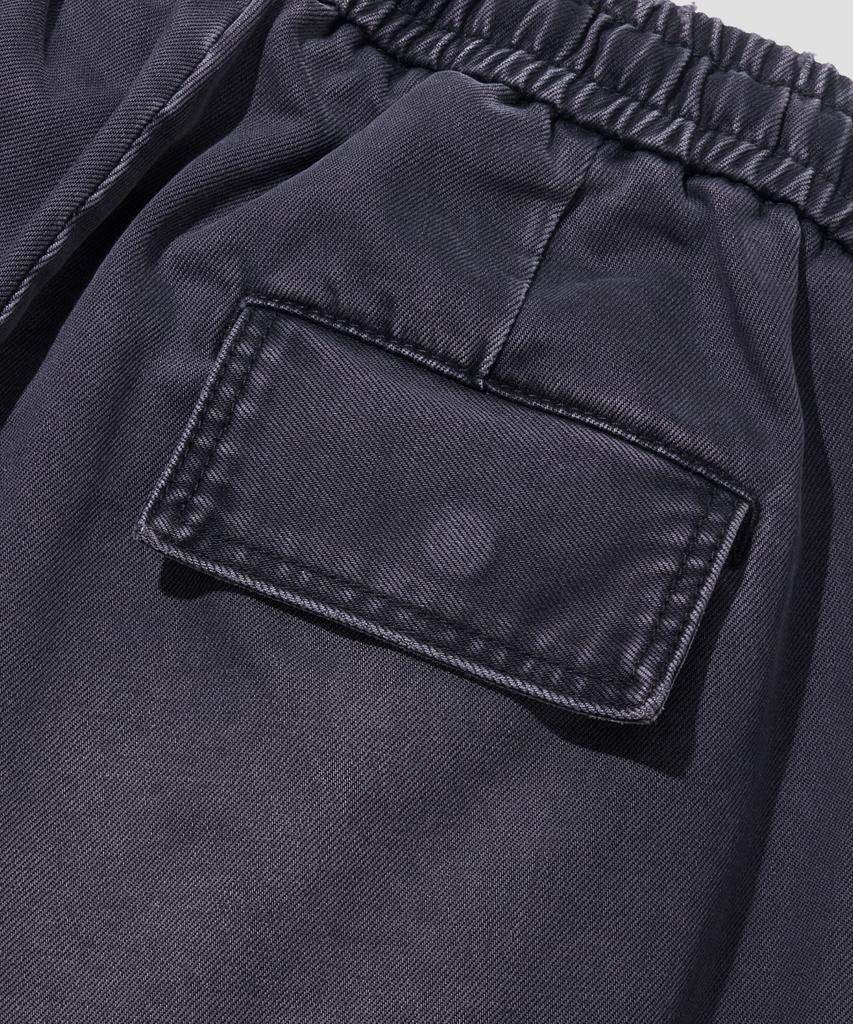 AGOD Vintage Washed Elastic Waist Cargo Pants [Charcoal]