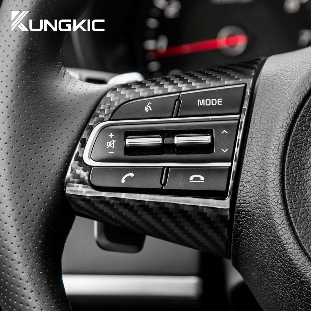 Настоящая крышка из твердого углеродного волокна для Kia Stinger 2018 2019 2020 2025 2025 2025 Панель рулевого колеса автомобиля Внутренняя отделка Аксессуары