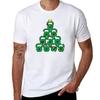 Дерево гирь Рождественская елка Рождественская тренировка Merry Fitmas Футболка для тяжелоатлета Футболка Тяжелая хлопковая футболка