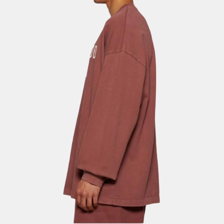 Fear of God Essentials Тяжелая футболка с длинным рукавом Малиновая Мужские топы Красная 125BT242016F
