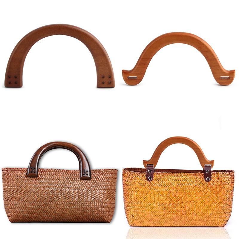 Lightweight Natural Wood Arch Bag Handle 1Pcs Replacement Accessory for Handmade Crochet Knit Bag Purse Making Crafts